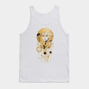 Gustav Klimt's Gilded Muse: Inspired Woman in Ornate Opulence Tank Top